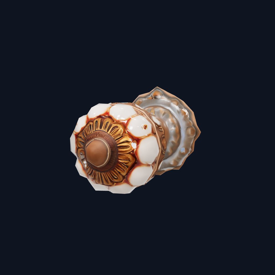 Ornate Gold Door Knob model pack